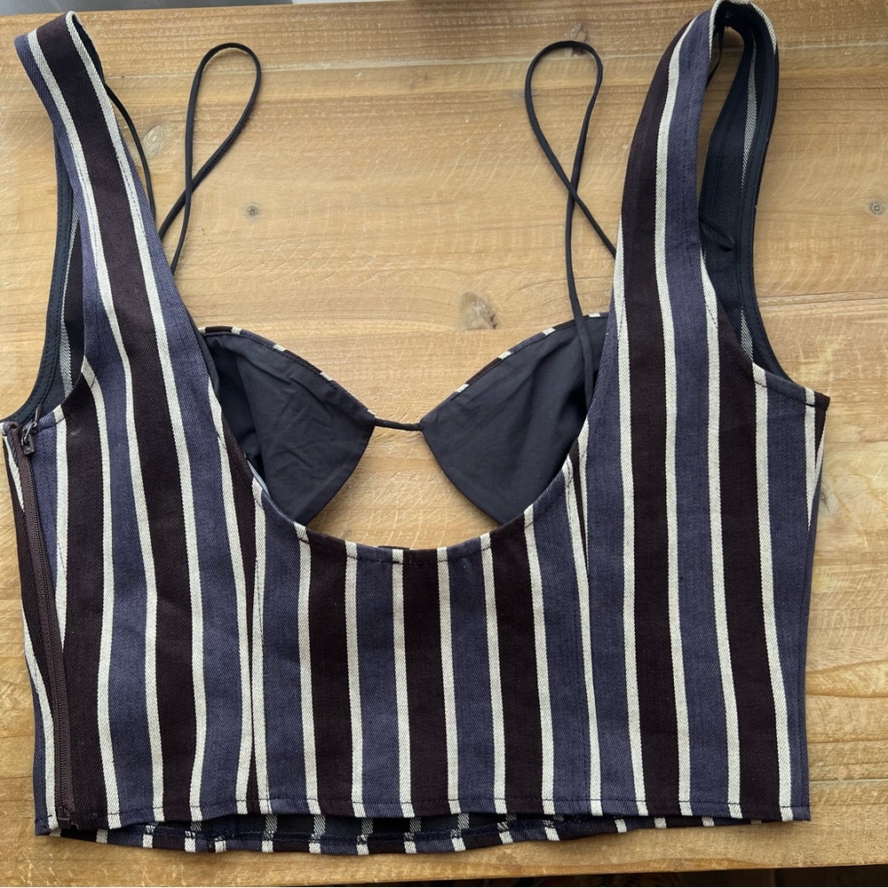 LIONESS Odette Stripe Top Size Medium AU New - Picture 3 of 8